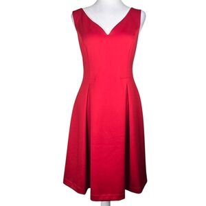 DKNY Red Sleeveless Sweetheart Neckline Fit And Flair Dress Size 8